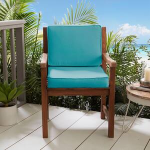 23.5 in. x 23 in. x 5 in. Deep Seating Outdoor Corded Cushion Set in Solid Atlantis