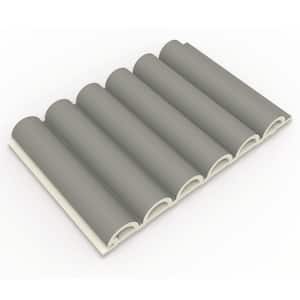 7.87 in. x 4.13 in. x 0.59 in. Gray WPC Vinyl 3D ARC Fluted Wall Paneling for Interior Wall Decor (0.22 sq. ft./Case)