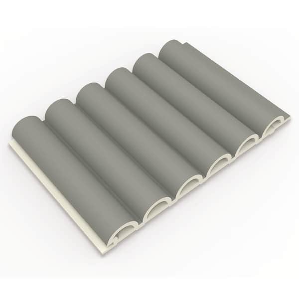 sunwings 7.87 in. x 4.13 in. x 0.59 in. Gray WPC Vinyl 3D ARC Fluted Wall Paneling for Interior Wall Decor (0.22 sq. ft./Case)