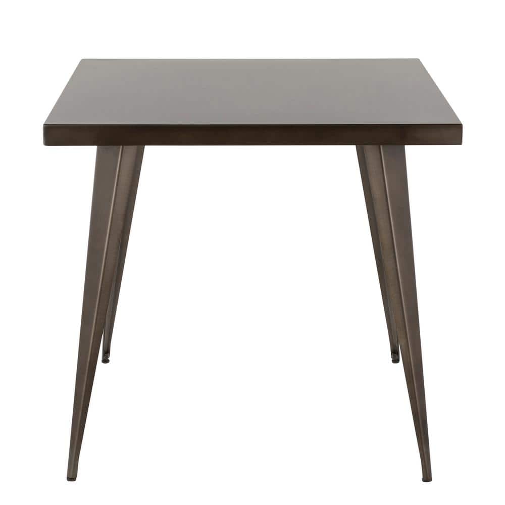 Austin 32" Gray Metal Square Industrial Dining Table