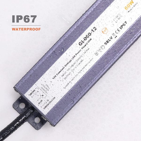 60W Waterproof Voltage LED Driver Power Supply Transformer 100