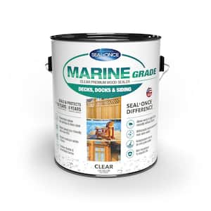 MARINE GRADE 1 gal. Clear Premium Water-Based Waterproofing Exterior Wood Sealer