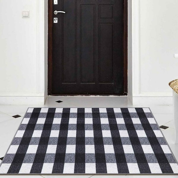 Ottomanson Ottohome Non-Slip Checkered Buffalo Plaid 5x7 Indoor