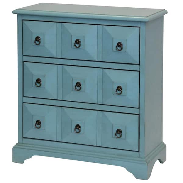 StyleCraft Slate Blue Staten Island 3-Drawer Chest