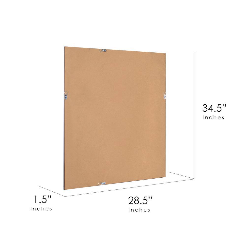 Espresso Elegance 28.5" x 34.5" Rectangular Wood Vanity Mirror