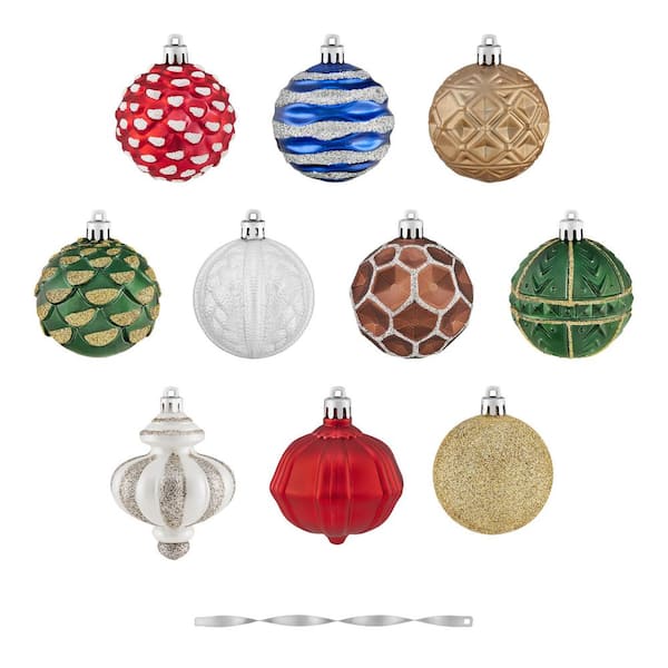 Home Accents Holiday 2.36 in. Multi Color Shatterproof Ornament Pack Mountain Retreat (101-Count)