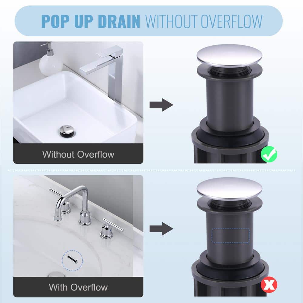 Chrome Pop-Up Drain Assembly for Bathroom Sink