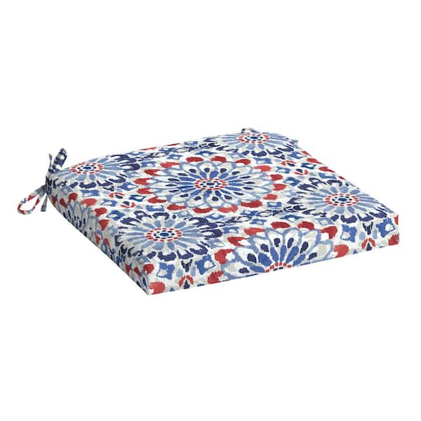 ARDEN 19 in x 18 in Clark Blue Rectangle Outdoor Seat Pad