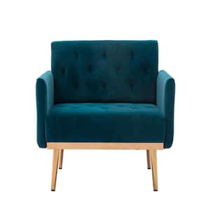Teal Morden Leisure Single Accent Chair with Rose Golden Metal Legs