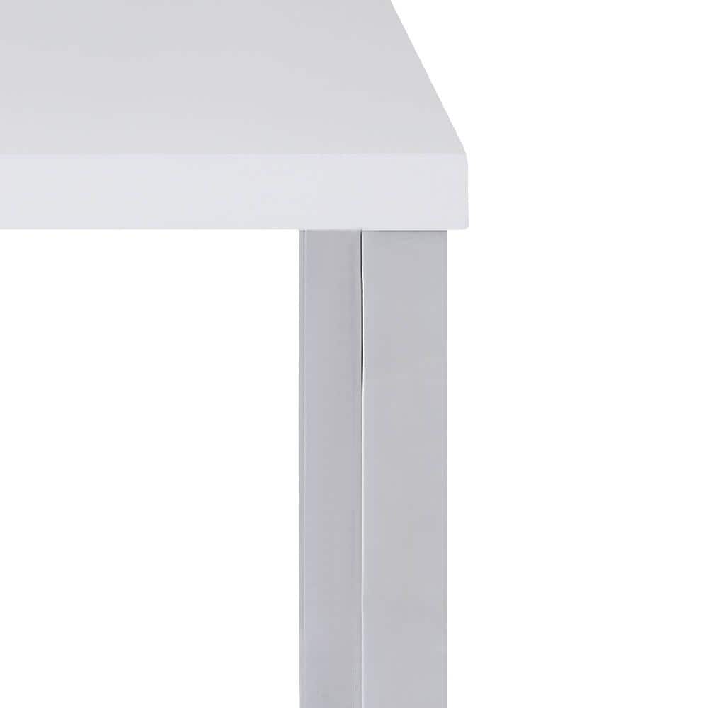 Harta 22'' White High Gloss and Chrome End Table