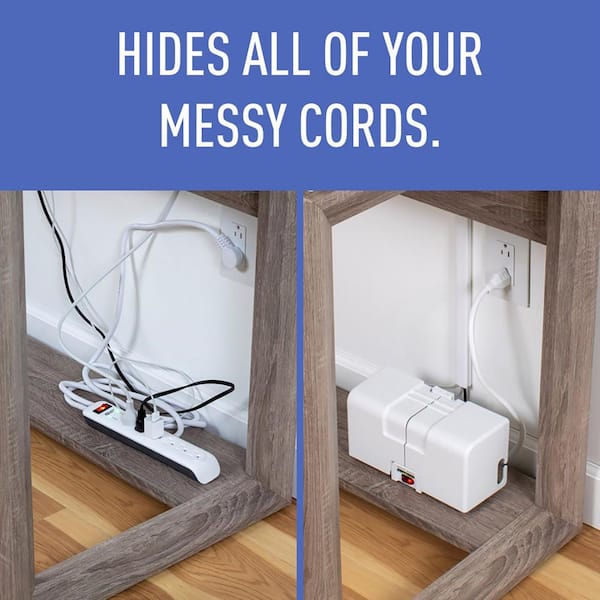  Under Desk Cable Organizer Cord Cover - Channel to Hide Power  Strips, Wires, Power Supplies, Surge Protectors at Home or Office -  SimpleCord : Electronics