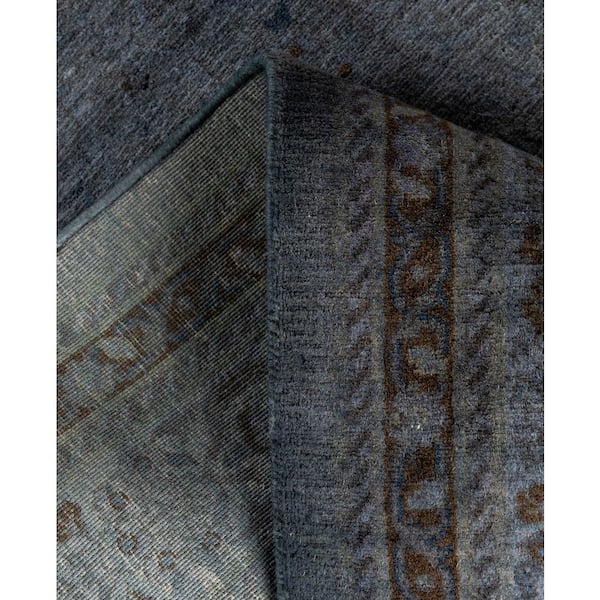 Overdyed Gray 2 ft. x 8 ft. Solid Wool Indoor Runner Rug