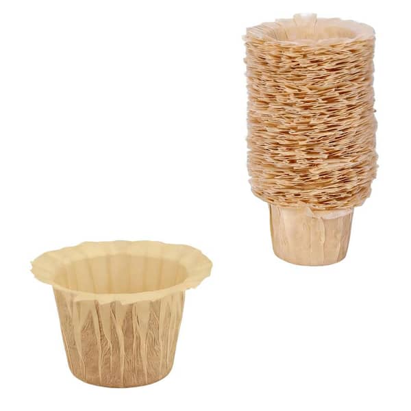 100 Count Natural Disposable Paper Filters Compatible with Keurig Brewers Single Serve 1.0 and 2.0, Fit all Coffee Pods