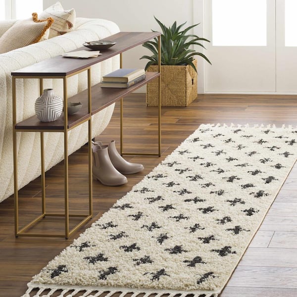 Alstead Charcoal/Peach 3 ft. X 7 ft. Area Rug