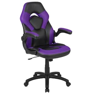 Mesh Fabric with Adjustable Height Lumbar Support Swivel Wheels featured Chair in Purple