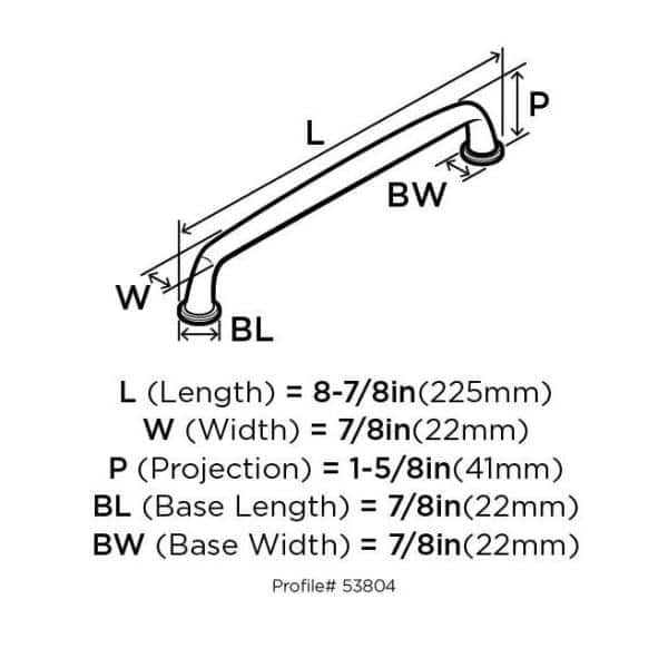 Amerock Kane 8.88" Bronze Appliance Pull with Mounting Hardware