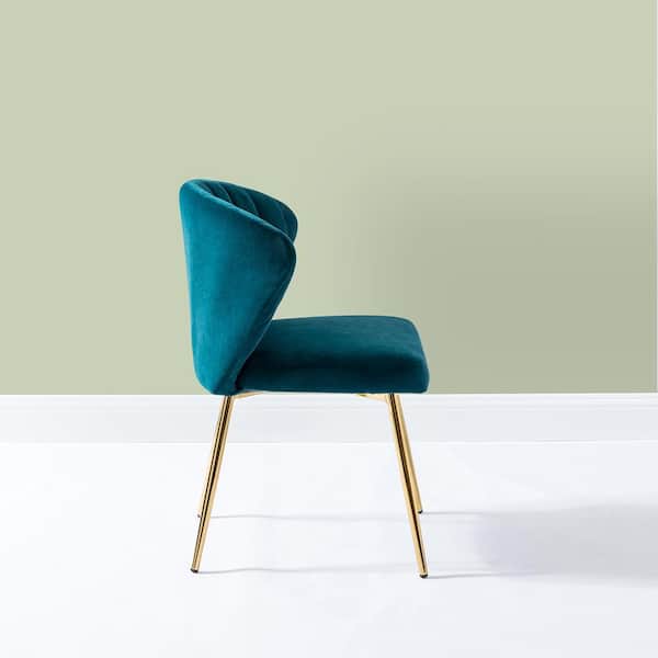JAYDEN CREATION Milia Teal Tufted Dining Chair (Set of 2) CHM0011S2