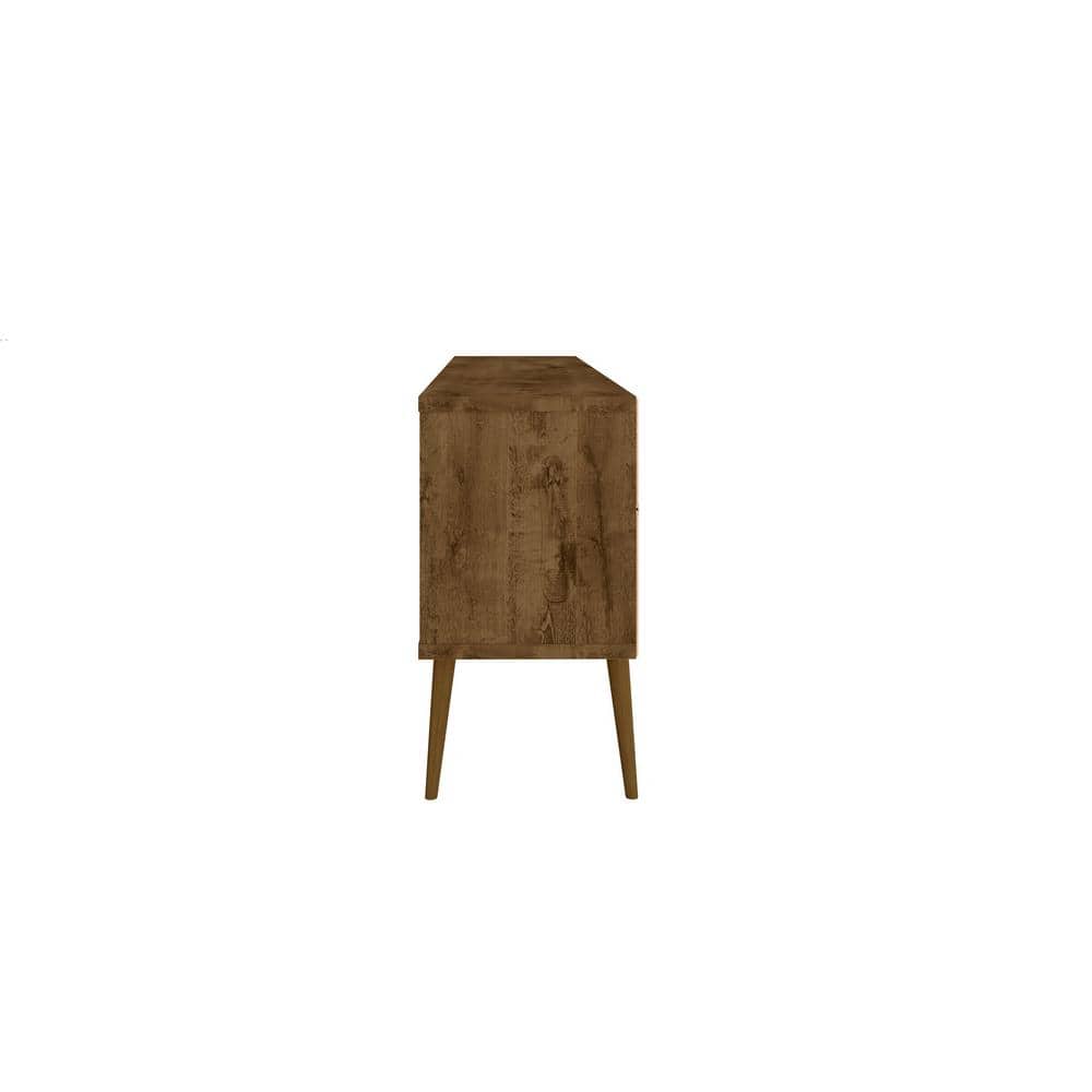 Rustic Brown Solid Wood TV Stand with Cabinets