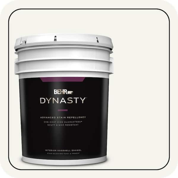BEHR DYNASTY 5 gal. #75 Polar Bear Eggshell Enamel Interior Stain-Blocking Paint and Primer