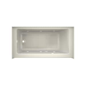 PROJECTA 60 in. x 30 in. Acrylic Left Drain Rectangular Low-Profile AFR Alcove Whirlpool Bathtub with Heater in Oyster