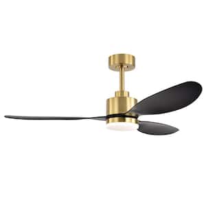 Sawyer 52 in. Integrated LED Indoor Gold Ceiling Fans with Light and Remote Control