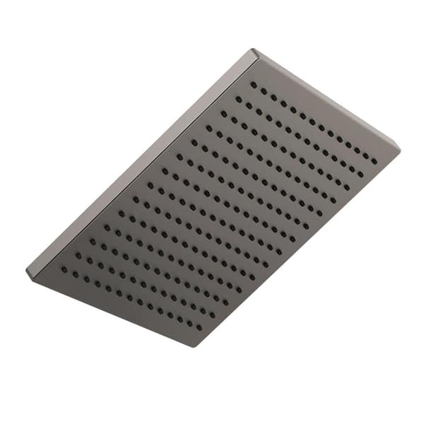 Delta 1-Pattern 11-3/4 in. Wall-Mount Fixed Shower Head in Black Stainless
