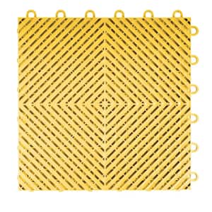 Ribtrax Smooth Home 12 in. W x 12 in. L Citrus Yellow Polypropylene Tile Flooring (10-Pack)