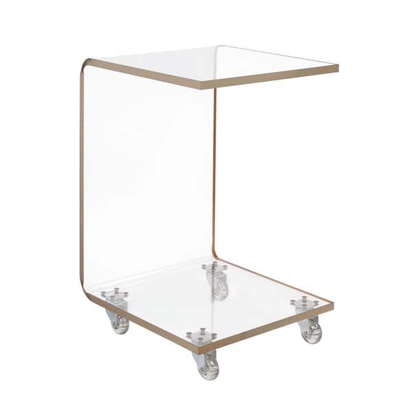 Picket House Furnishings Peek Acrylic 13 in. Snack Table in Gold