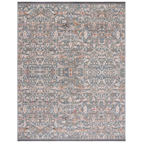 Vivaldi 8 ft. x 10 ft. Navy/Rust Ornate Border Area Rug