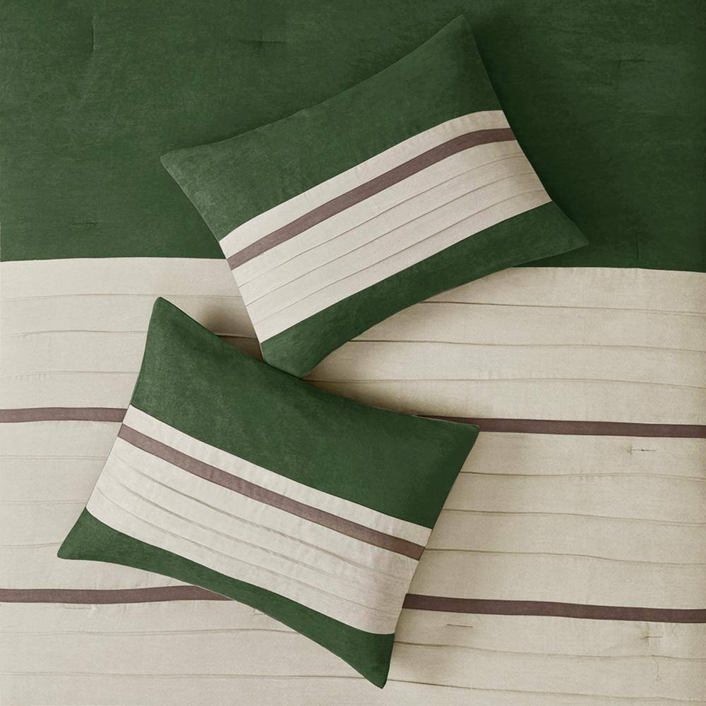 King Green Microfiber 7-Piece Comforter Set