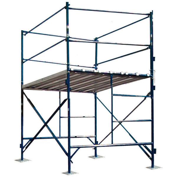 PRO-SERIES 6 ft. x 7 ft. x 5 ft. 1-Story Commercial Grade Scaffold Tower 2,000 lbs. Load Capacity with Guardrail and Base Plates