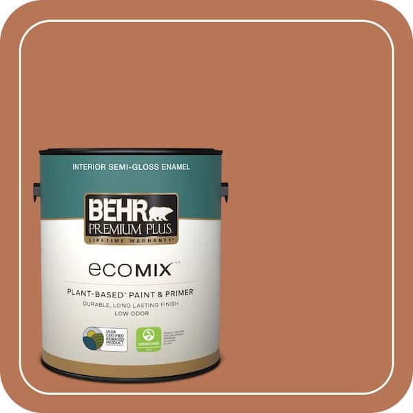 1 gal. Home Decorators Collection #HDC-AC-06 Campfire Blaze Semi-Gloss Enamel EcoMix Plant-Based Interior Paint & Primer