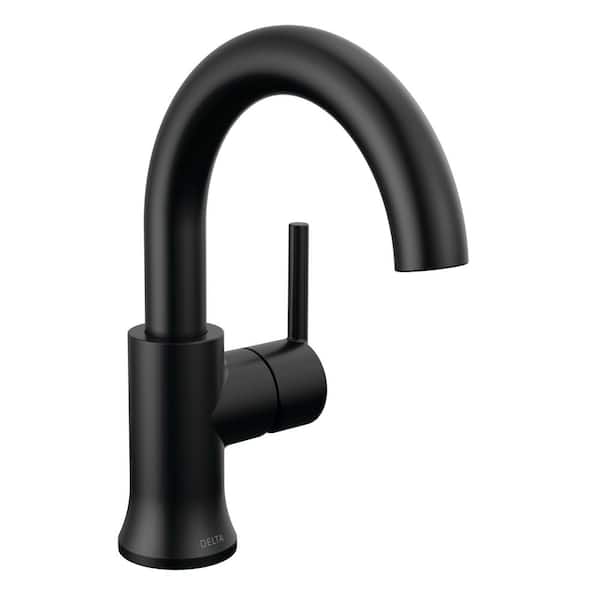 Delta Trinsic Single-Handle High Arc Single-Hole Bathroom Faucet in Matte Black