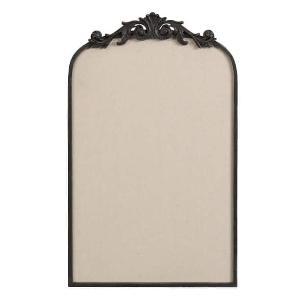 Kate and Laurel Arendahl 31 in. x 19 in. Black Metal Framed Fabric Pinboard Memo Board