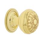 Egg & Dart 1-3/8 in. Unlacquered Brass Cabinet Knob with Rope Rose