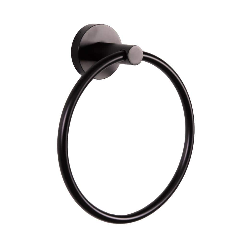 Design House Kelton Wall Mounted Towel Ring in Matte Black 582767MB