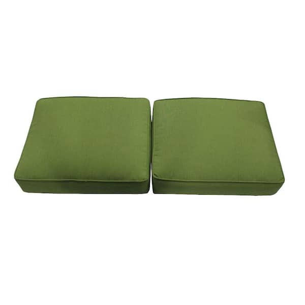 Hampton Bay Carol Stream Sunbrella Spectrum Cilantro Replacement Ottoman Cushions (2-Pack)