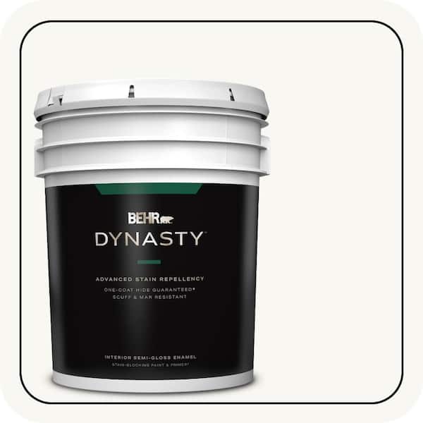 BEHR DYNASTY 5 gal. Ultra Pure White Semi-Gloss Enamel Interior Stain-Blocking Paint & Primer