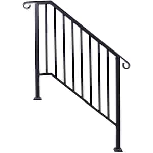 Ami 66 in. Steel Handrails Trellis for Outdoor Steps, Flexible Porch Railing, Fit 3 or 4 Steps
