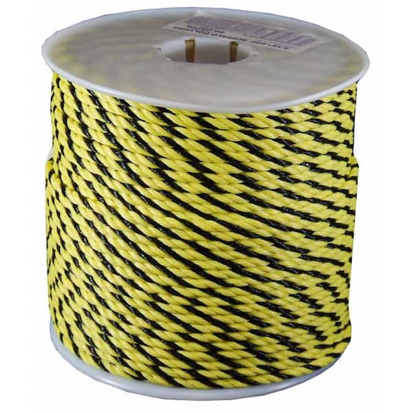 t.w . Evans Cordage 80-010YB 1/4 by 600-feet Twisted Polypro Rope, Yellow and Black
