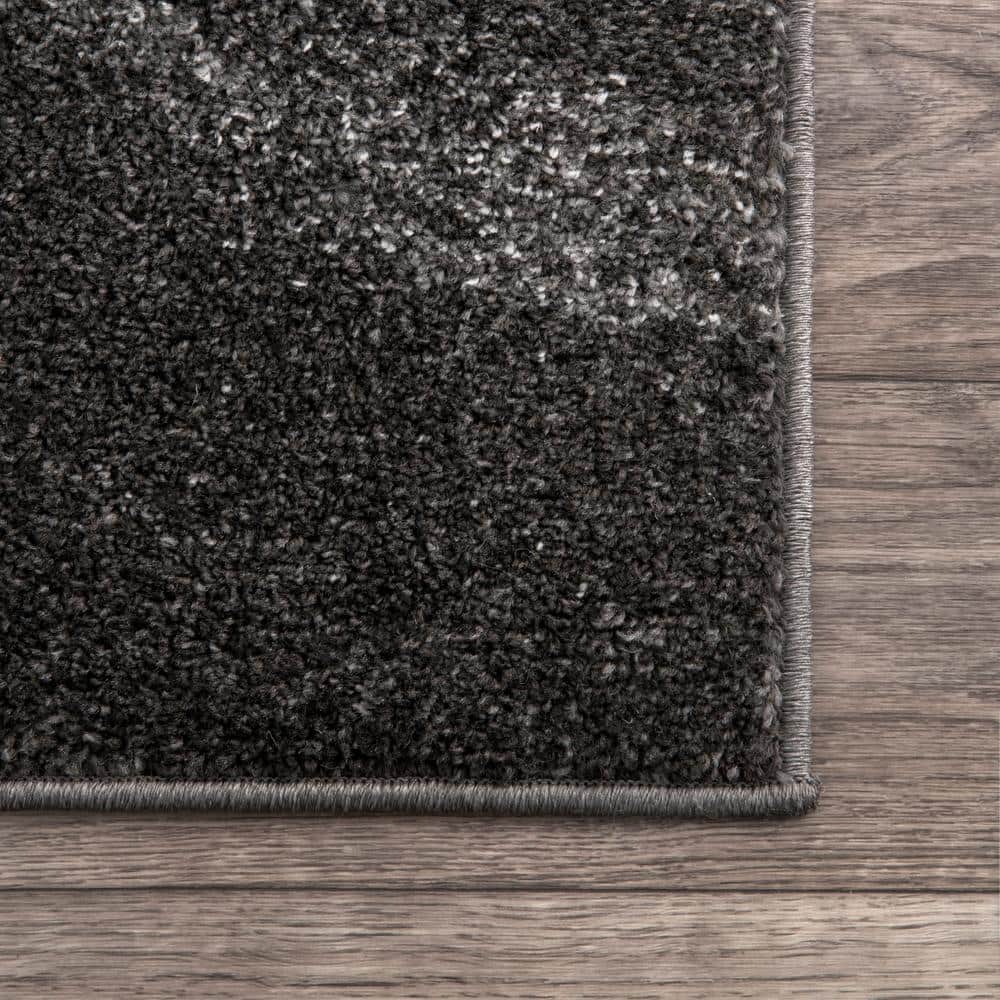 Gray Rectangular Synthetic Easy Care Area Rug 6' 7" x 9'