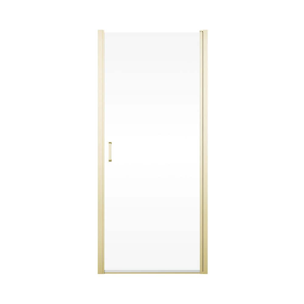 30 in. W x 72 in. H Pivot Semi-Frameless Shower Door in Brushed Gold with 6mm Clear Glass price history on PriceWatchPro