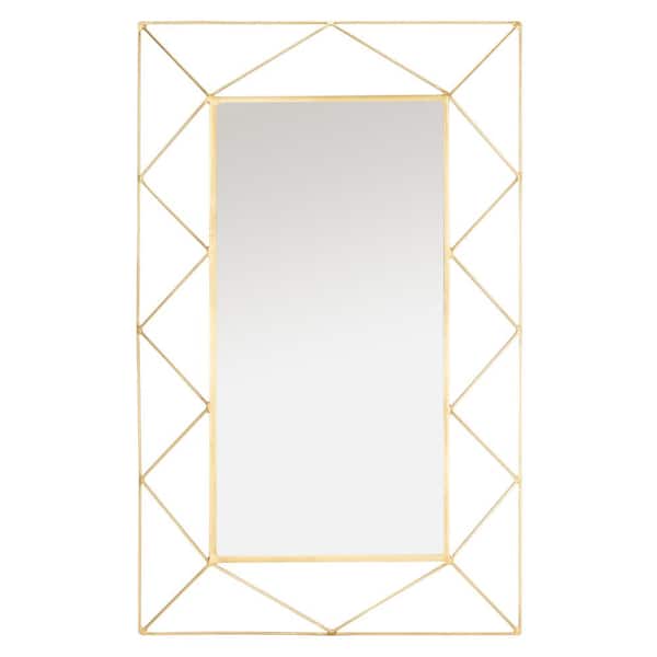Safavieh Heath 29 5 In X 47 Brass, Brass Framed Mirror Rectangle