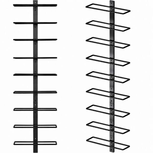 Wall Mounted Wine Rack for 18 Bottles, Metal Hanging Storage with Modern Black Finish for Home Bar, Kitchen