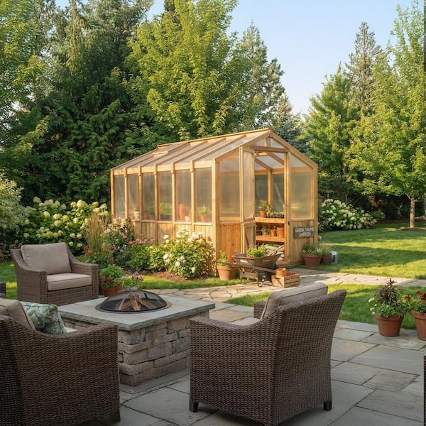 Outdoor Living Today Cedar 8 ft. x 12 ft. Greenhouse Kit GH812