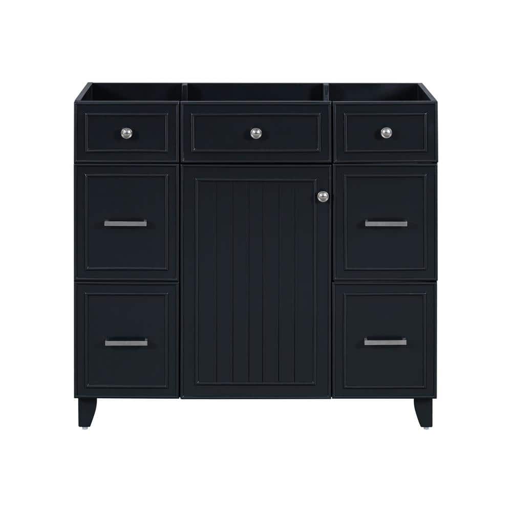 35.4 in. W x 16.65 in. D x 33.3 in. H Bath Vanity Cabinet without Top in Bl