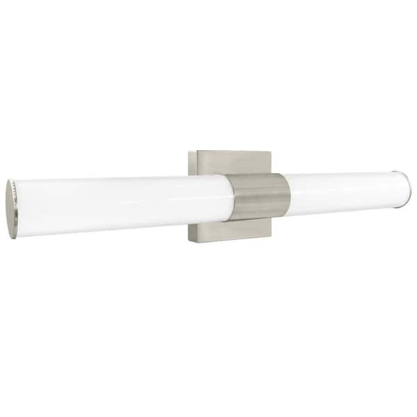 24 in. 1-Light Brushed Nickel Fixture 5 CCT 2700K-5000K Vanity 24-Watt 1700 Lumens Dimmable Damp Rated ETL Listed