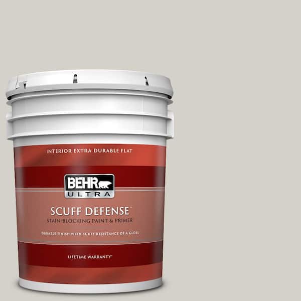 BEHR ULTRA 5 gal. Designer Collection #DC-014 Gray View Extra Durable Flat Interior Paint & Primer