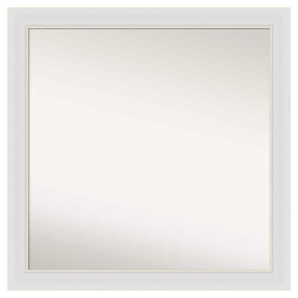 Amanti Art Flair Soft White Narrow 30 in. x 30 in. Custom Non-Beveled Satin Recyled Polystyrene Bathroom Vanity Wall Mirror