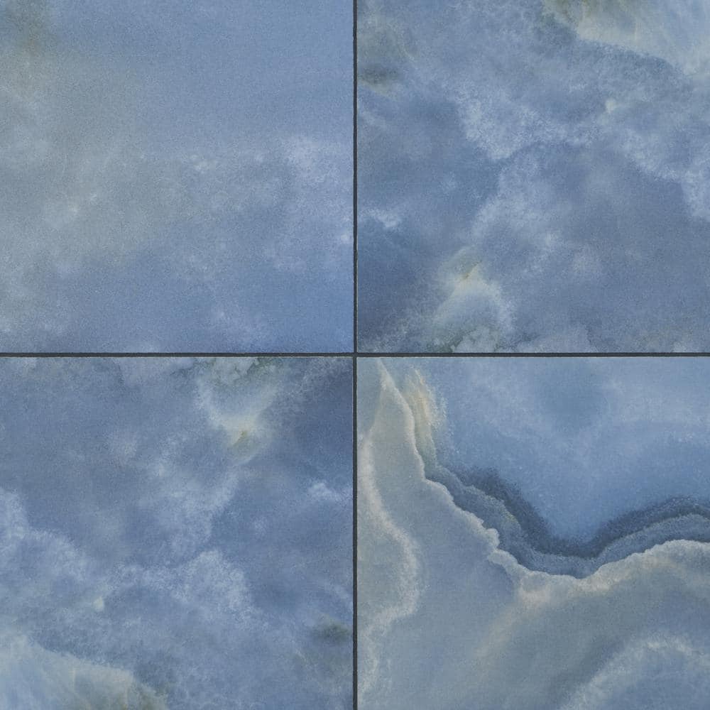 Regal Onyx Blue 24" x 47" Porcelain Marble Look Tile